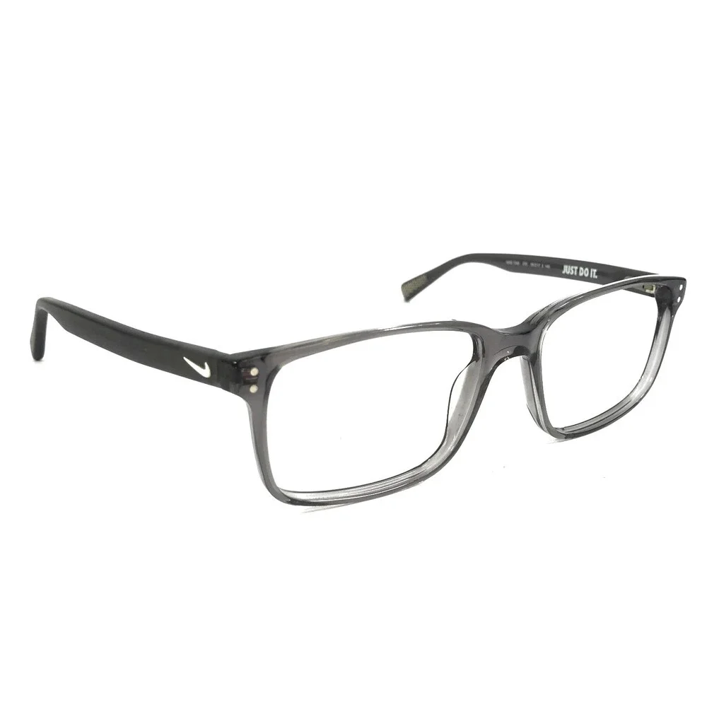Nike Eyeglasses Frames 7240 070 Transparent Grey Rectangle Full Rim 55-17-140